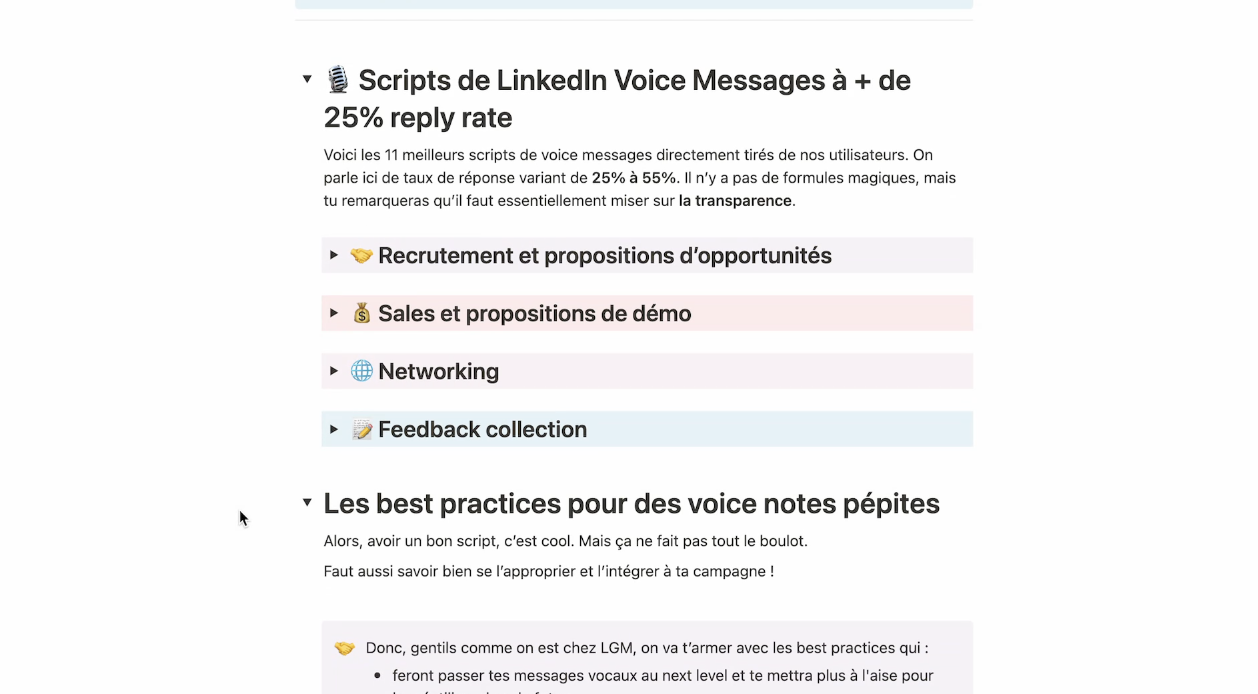 Linkedin Voice scripts